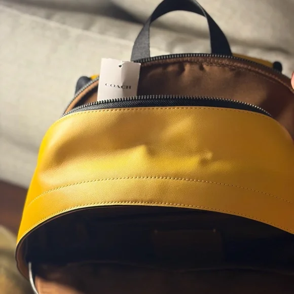 Coach Vibrant Yellow Leather Backpack Coach | Bags | Coach Vibrant Yellow Backpack | Poshmark main image 2